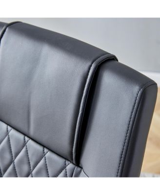 Streamdale Cream-Style MDF Dining Table Set with 4 Black Chairs and Silver Legs