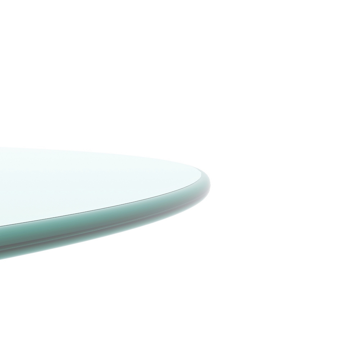 Round Tempered Glass Table Top Clear Glass 1/4 Inch Thick Round Polished Edge