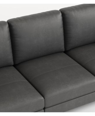 Sophisticated 77" Top Grain Leather Match Sofa with USB and Type C Outlets