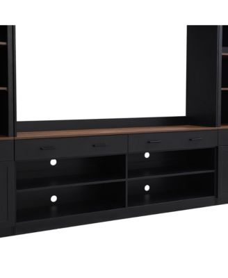 Farmhouse Entertainment Center w/ Bookshelf - 70" TV
