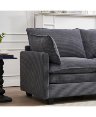 Streamdale Modular Velvet U-Shaped Sofa with Ottoman & Pillows