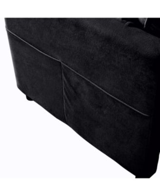 Streamdale Oversized Chenille Loveseat Sofa - Black