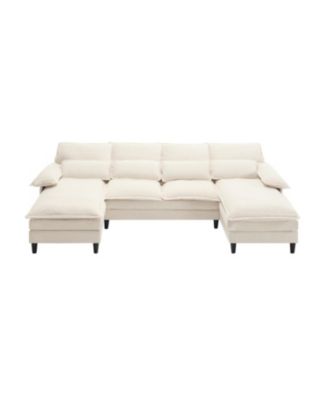 Streamdale U-Shaped Sectional Sofa with Chaise Lounge, BEIGE