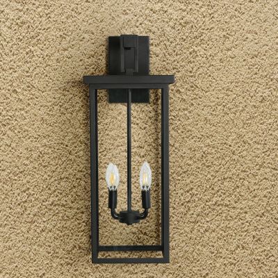4-Light Black Outdoor Wall Light (No Bulbs)