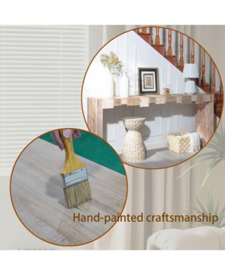 Rustic Modern Manufactured Wood Console Table with Step-Block Design