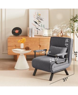  5-in-1 Convertible Chair Bed Comfy, Adjustable, Space-Saving Sleeper