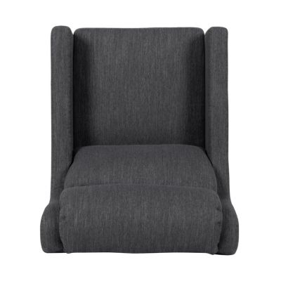 Streamdale 1 Pc. Charcoal Fabric Upholstered Waterfall Back Tapered Rubberwood Leg Contemporary Club Chair