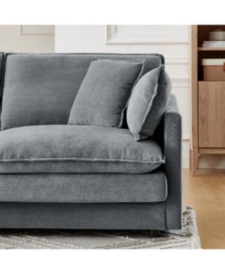 Streamdale Modern L-Shaped Sectional Sofa with Ottoman (Grey)