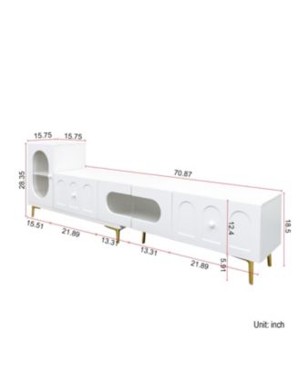 Wood Extendable TV Stand Rectangle Entertainment Center,Media TV Console for Living Room Bedroom