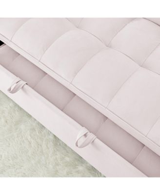 54.33 inch Wood versatile foldable sofa bed in 3 lengths, modern sofa velvet pull-out bed, adjustable back