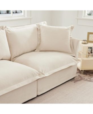 Modern 2-Seat Sofa for Small Spaces Comfy Slipcover Couch with Detachable Cover