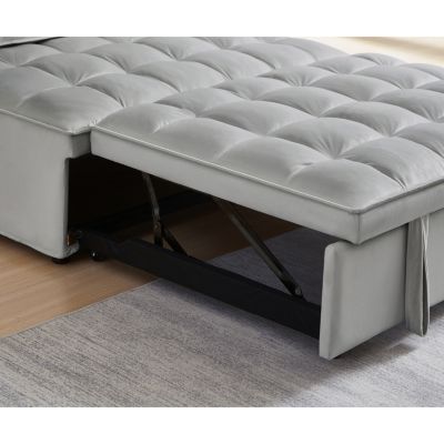 Streamdale Modern Velvet Convertible Sofa Bed with Detachable Backs, Grey