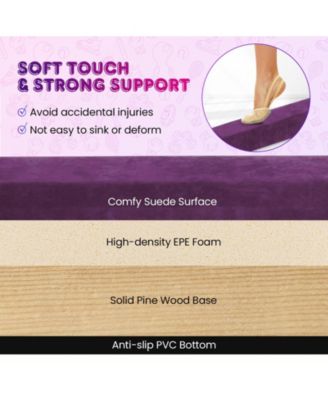 Folding Balance Beam with Solid Wood Base and Anti-slip Bottom