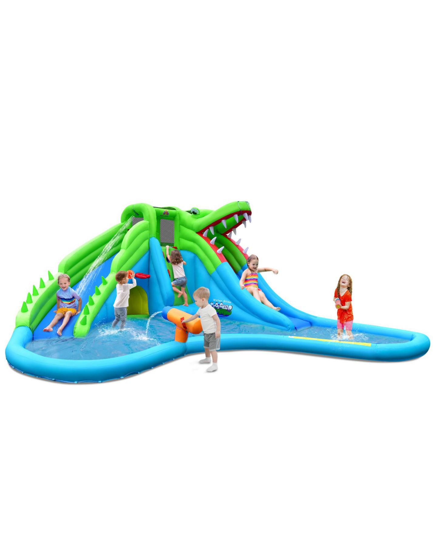 Детская игрушка GOUUN 7-in-1 Inflatable Water Bounce House with Splashing Pool, 300 lbs. Capacity, Ages 3-10, цвет: Синий — фото 10