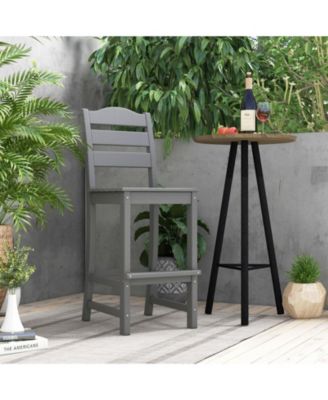 30 Inches Counter Height HDPE Bar Stool with Backrest and Footrest