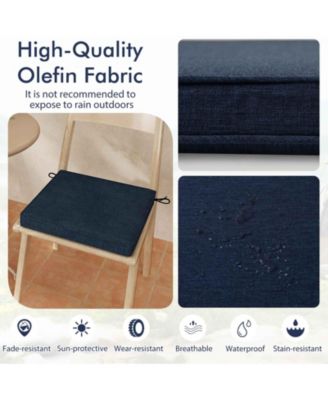 Outdoor Chair Cushion Set of 2 Waterproof Fade-Resistant Olefin Seat Cushions
