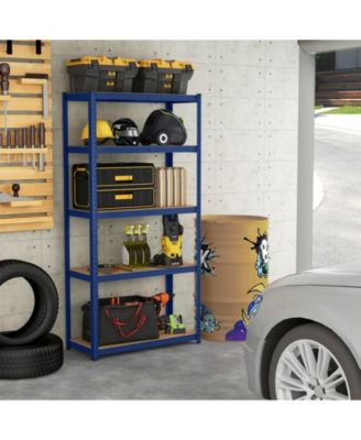 5-Tier Heavy Duty Metal Shelving Unit with 2000 LBS Total Load Capacity-Blue