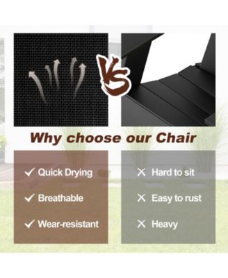 Outdoor Folding Sling Chairs Set of 4 with Armrest and Backrest