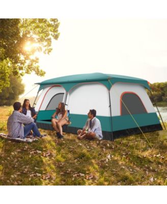 8-10 Person Camping Tent with Double Rooms and 2 Doors