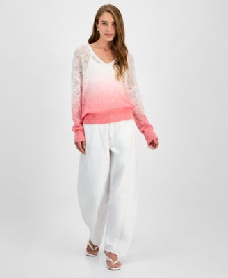 Women's Ombr&eacute; Pointelle Sweater