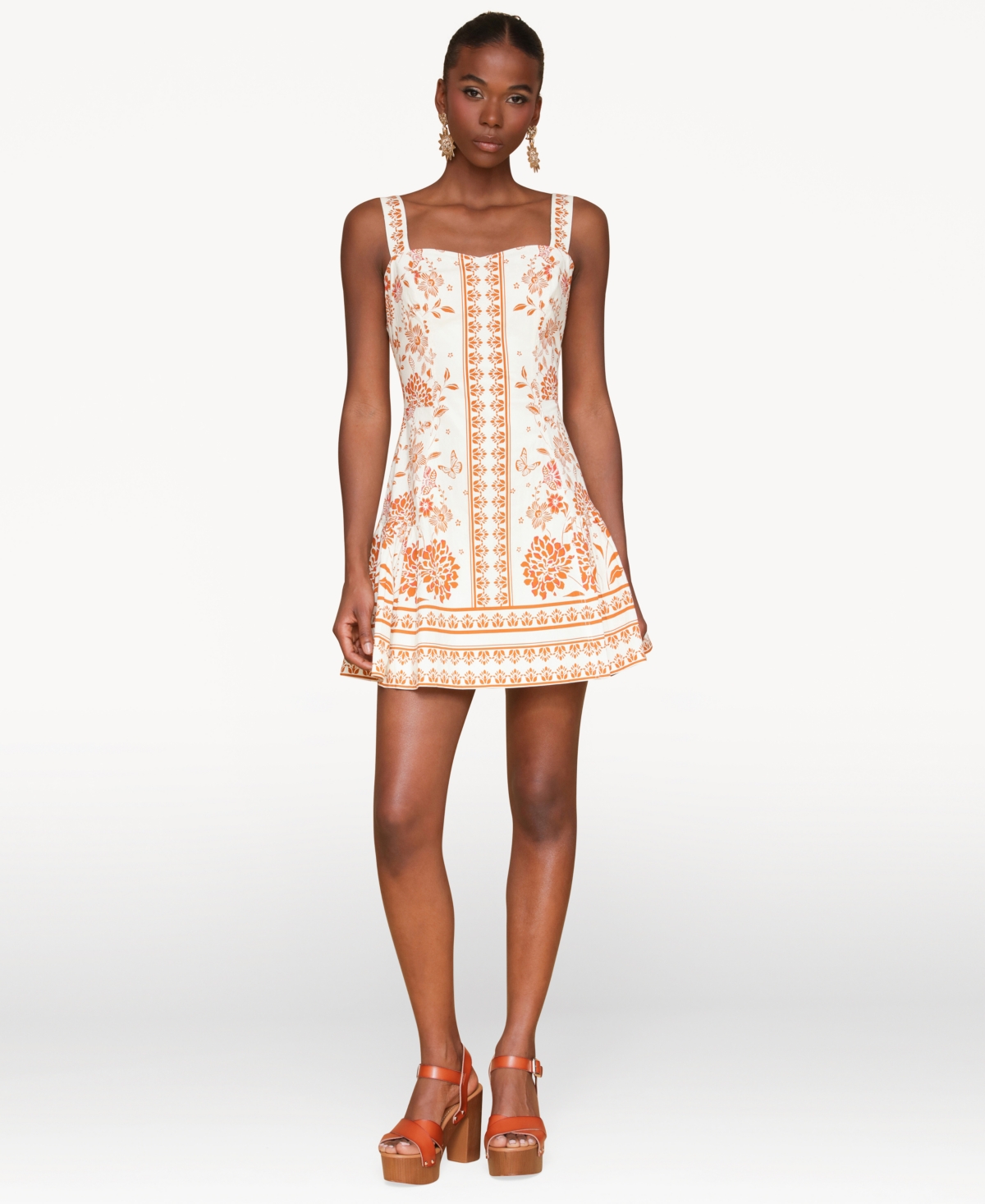 Avec Les Filles Women's Printed Fit & Flare Mini Dress