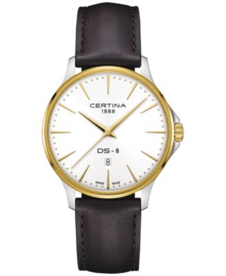 Certina - Men's Swiss DS-8 Brown Leather Strap Watch 40mm