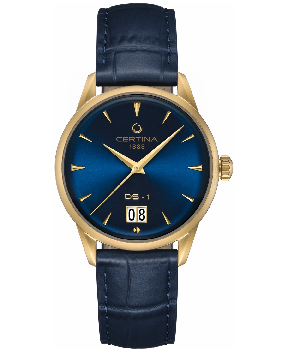 Men's Swiss Automatic Ds-1 Powermatic 80 Blue Leather Strap Watch 41mm - Blue