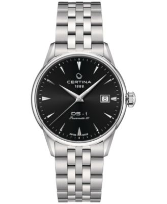 Certina - Unisex Swiss Automatic DS-1 Powermatic 80 Stainless Steel Bracelet Watch 38mm