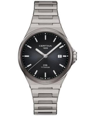 Certina - Men's Swiss DS-7 Silver-Tone Titanium Bracelet Watch 39mm