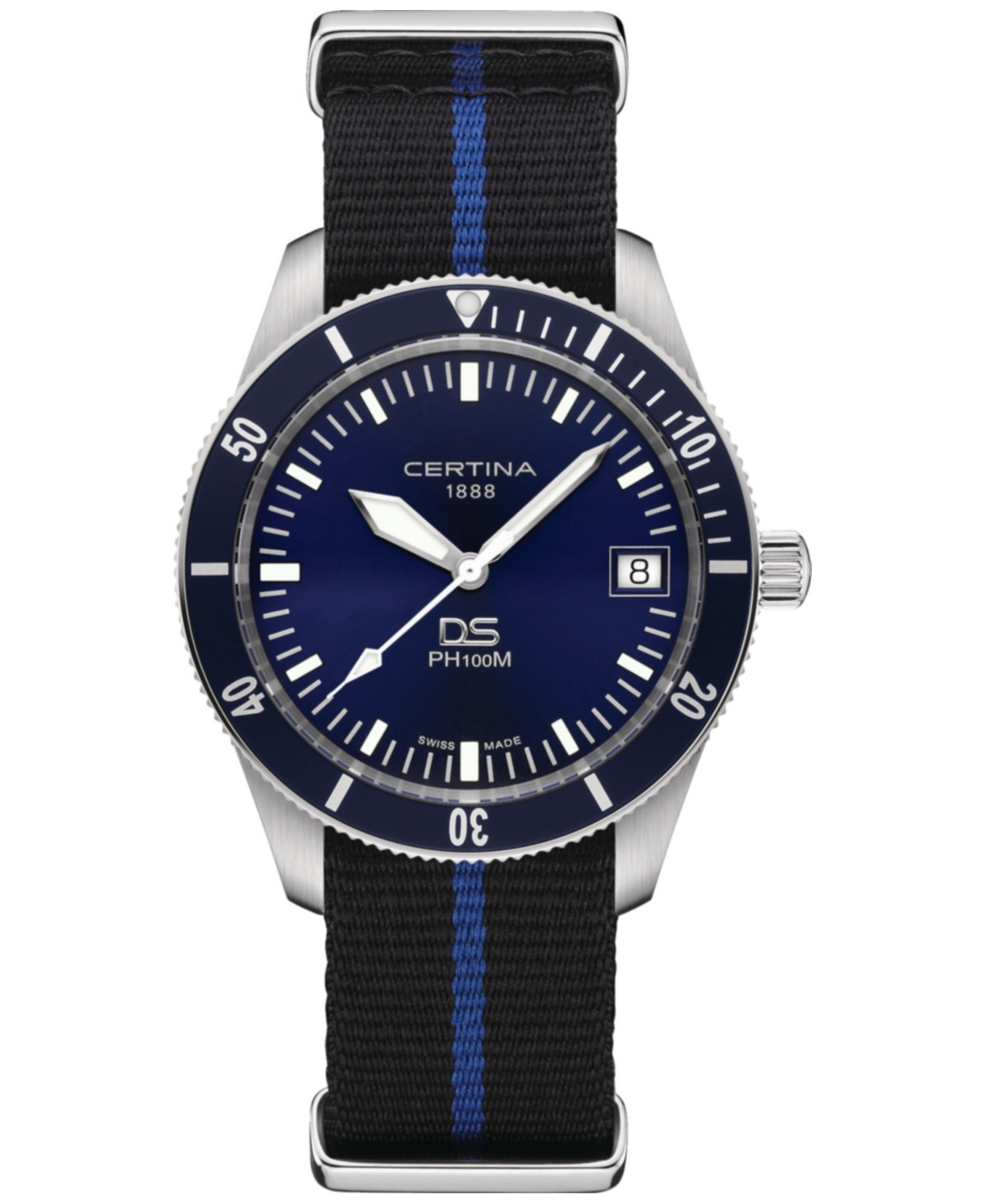 Men's Swiss Ds Heritage Blue Nato Strap Watch 41mm - Blue