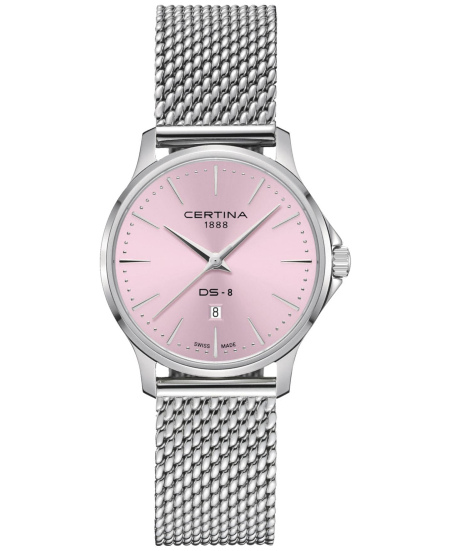 Женские часы Certina Swiss DS-8 Stainless Steel Mesh Bracelet Watch 31mm — фото 1