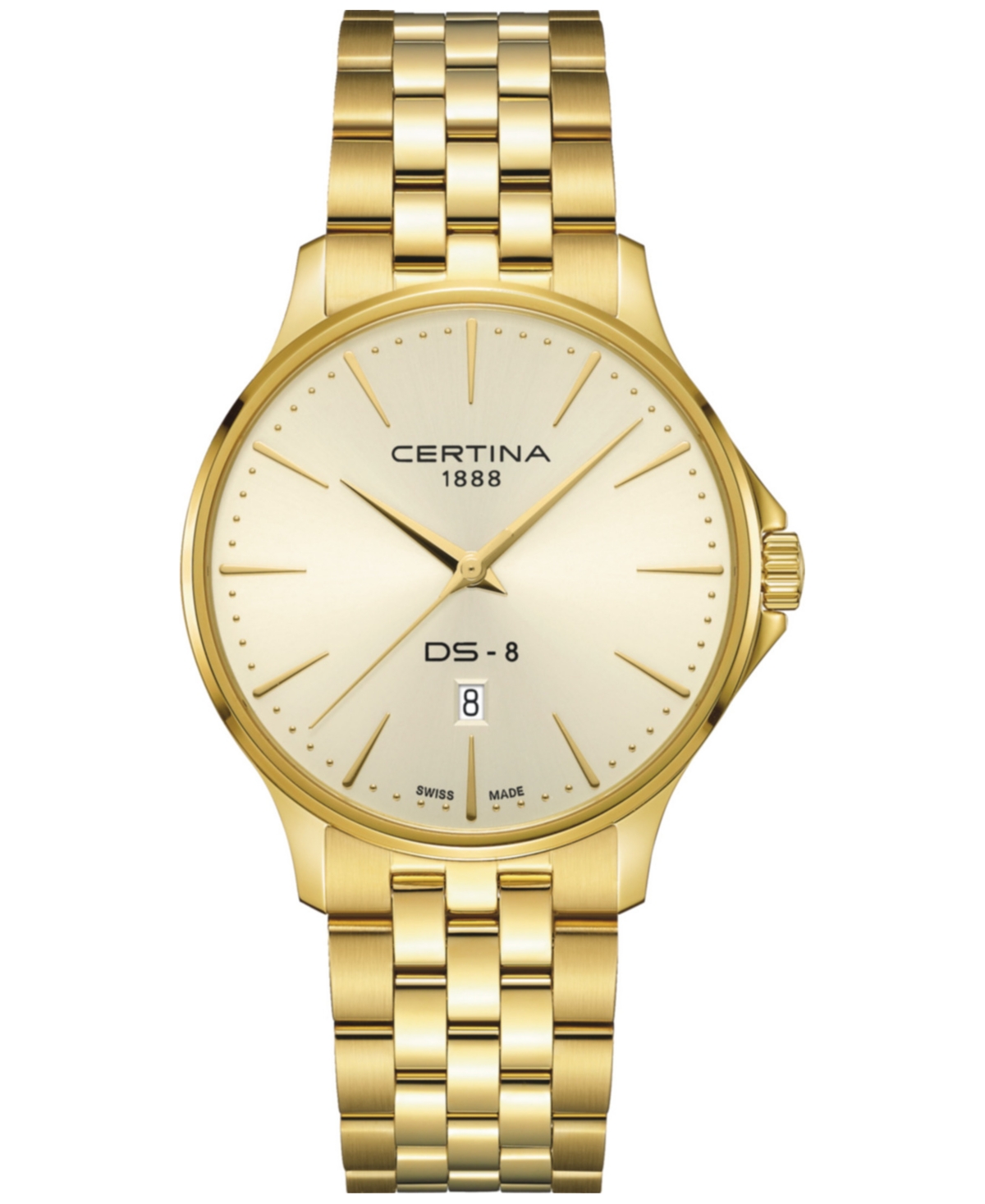 Men's Swiss Ds-8 Gold Pvd Stainless Steel Bracelet Watch 40mm - Champagne / Golden