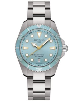 Certina - Men's Swiss DS Action Silver-Tone Titanium Bracelet Watch 40mm