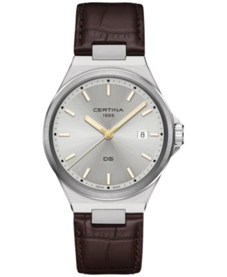 Certina - Men's Swiss DS-7 Brown Leather Strap Watch 39mm