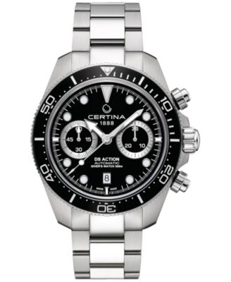 Certina - Men's Swiss Automatic Chronograph DS Action Stainless Steel Bracelet Watch 45mm