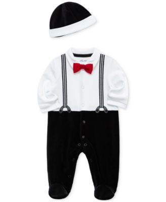 Baby Boys Party Footed Coverall & Hat, 2 Piece Set