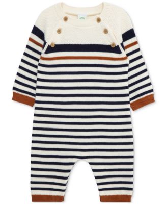 Little Me - Baby Boys Cotton Block Stripe Sweater Coverall