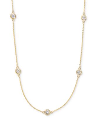 EFFY&reg; Diamond Bezel 20" Statement Necklace (1 ct. t.w.)  in 14k White, Yellow or Rose Gold 