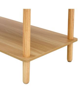 Modern 2-Tier Living Room Coffee Table with Open Shelf and Durable Legs