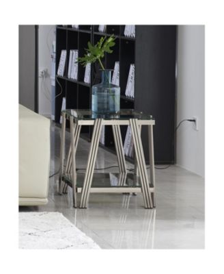 20" Square Glass End Table