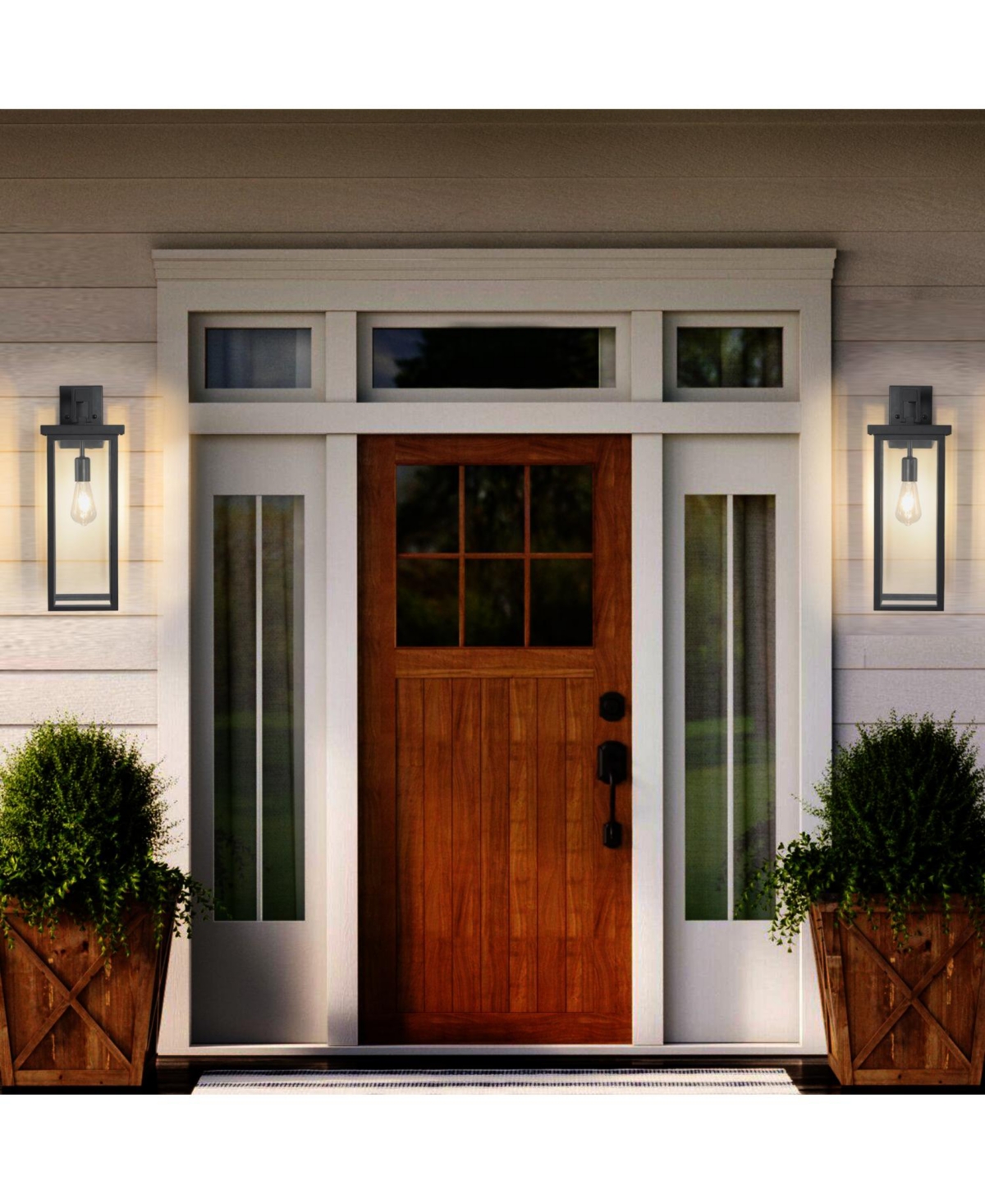 Modern Black Wall Lanterns for Outdoor Lighting - Black