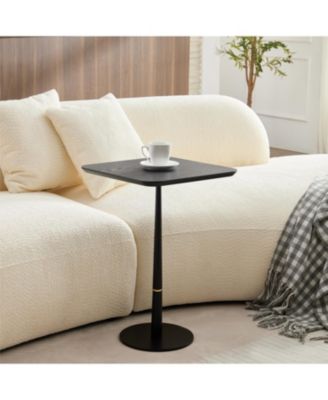 Streamdale Square Side Table – 1 Pc, MDF & Metal, Minimalist Design, Waterproof Surface, Compact Accent Table for Living Room or Lounge