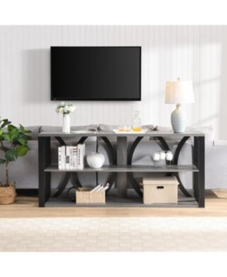 70.87" Entryway Table with Storage Industrial Console Table