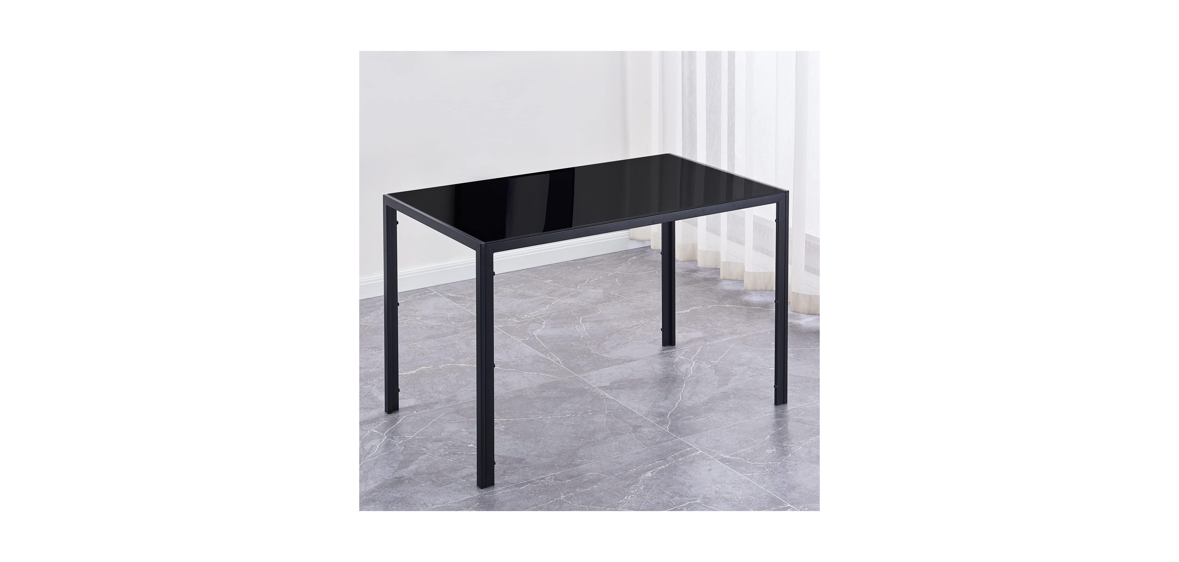 Streamdale Furniture Streamdale Modern Glass Tabletop Dining Table for 4 - Durable & Elegant