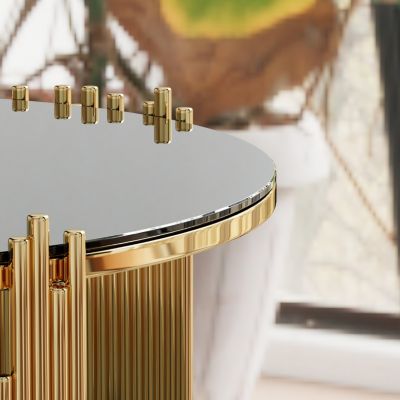  + Stainless Steel + Black Glass Top + Coffee Table