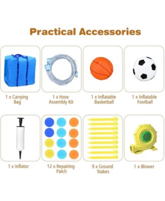 6-in-1 Inflatable Water Slides with Blower for Kids