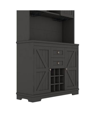 Farmhouse Coffee/Wine Bar Cabinet with Storage