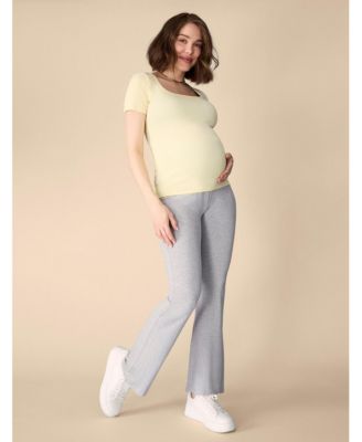 Women's Roll Over Waistband Flare Legging - Motherhood Maternity