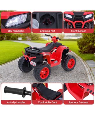 Kids Ride-On ATV 24V Battery Powered Electric Vehicle w/ Wireless Connection Music Radio LED Lights
