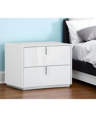 Contemporary Two-Drawer Nightstand – Manufactured Wood Design for Bedroom Storage